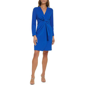 DKNY Plus Cobalt Blue Twist Dress 20W - Work Dresses